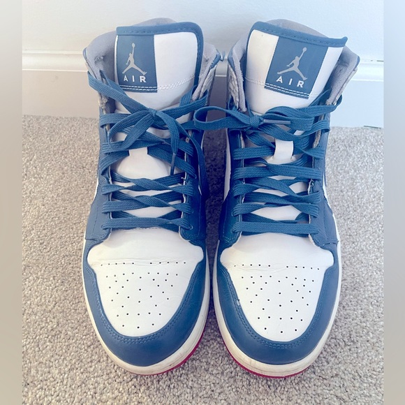 Air Jordan 1 Retro Mid True Blue size 10.5 🔴🔵⚪️ - Picture 7 of 7